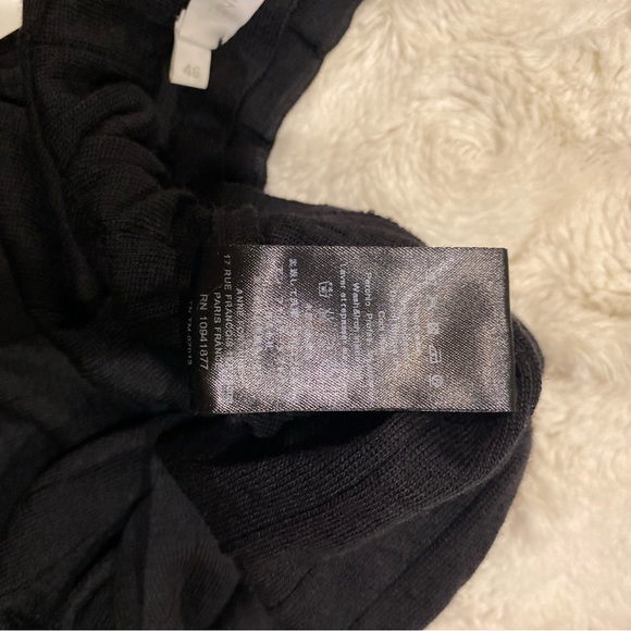 Anne Fontaine black ruffled wool button down sweater size 14 - Picture 9 of 12